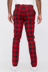 Plaid Slim Fit Trouser Pants - Horizon Bliss