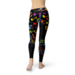 Womens Colorful Music Notes Leggings - Horizon Bliss