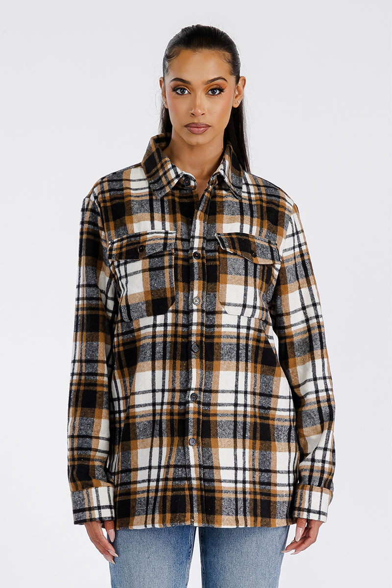 Boyfriend Oversized Soft Flannel Shacket - Horizon Bliss