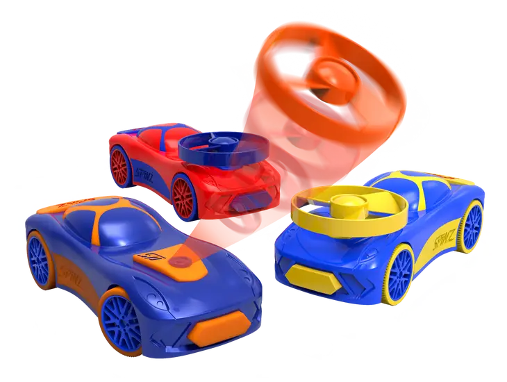 Spinz Pull Back Race Car with Flying Discs (2 Pack Assortment) - Horizon Bliss