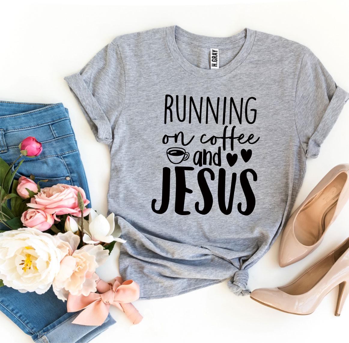 Running On Coffee And Jesus T-shirt - Horizon Bliss