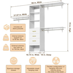 YG-306 Organizer Closet Shelves Wall Mounted Wardrobe Closet System