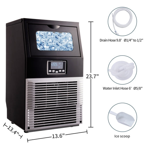 Freestanding Commercial Ice Maker Machine 66LBS/24H Auto-Clean - Horizon Bliss