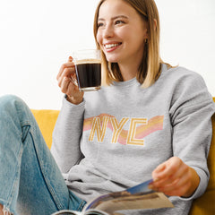 Womens NYC Retro 70's Crewneck Sweatshirt - Horizon Bliss