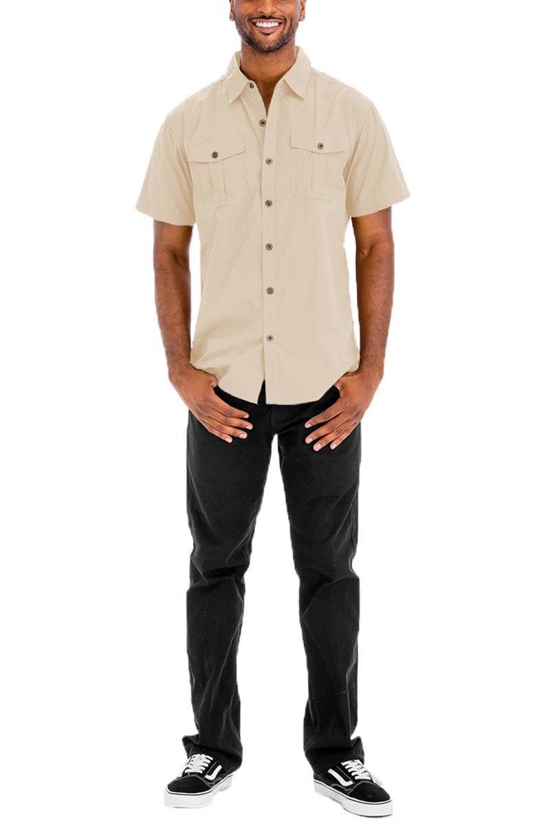 TWO POCKET BUTTON DOWN SHIRT - Horizon Bliss