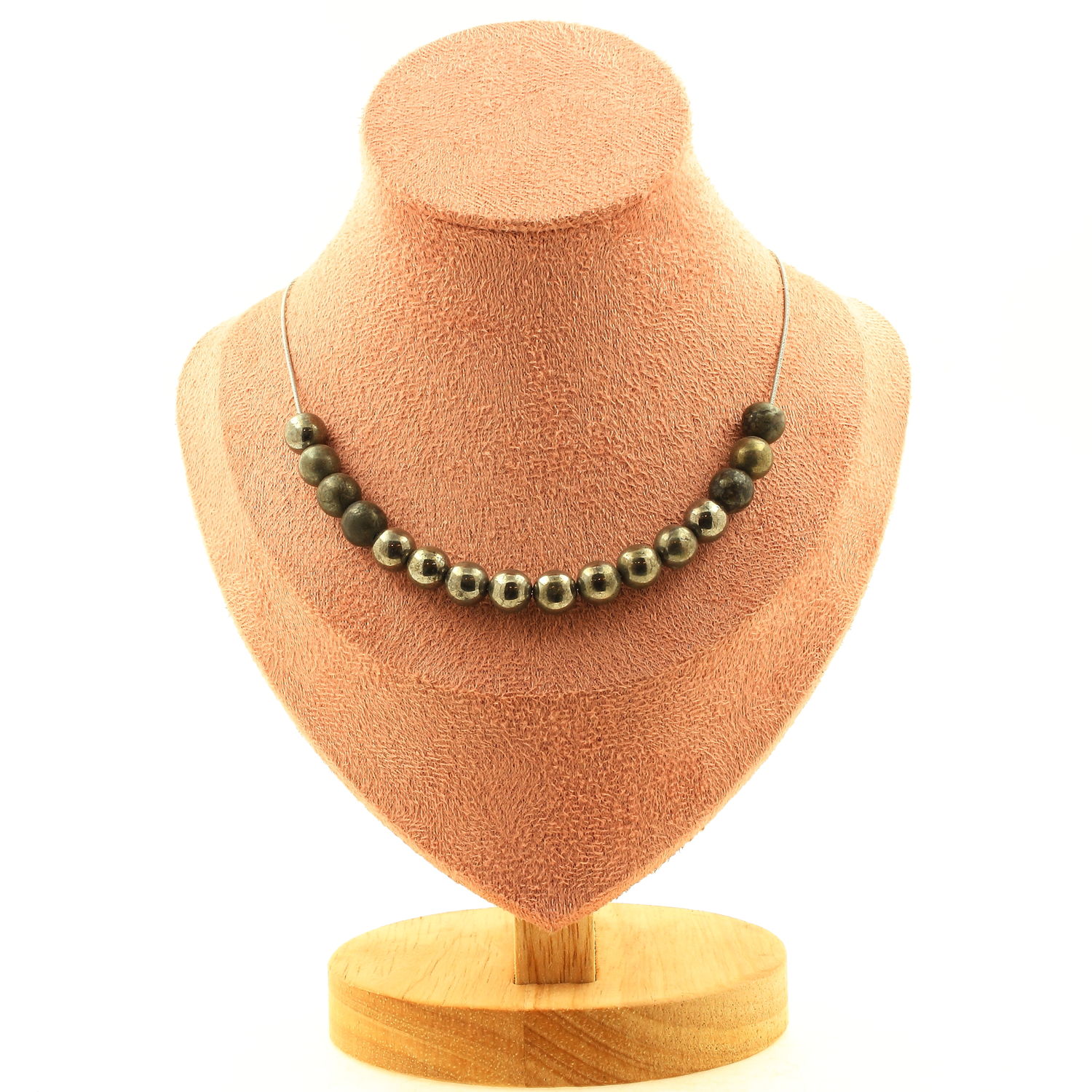 Pyrite from Spain 8 mm 15 beads necklace - Horizon Bliss