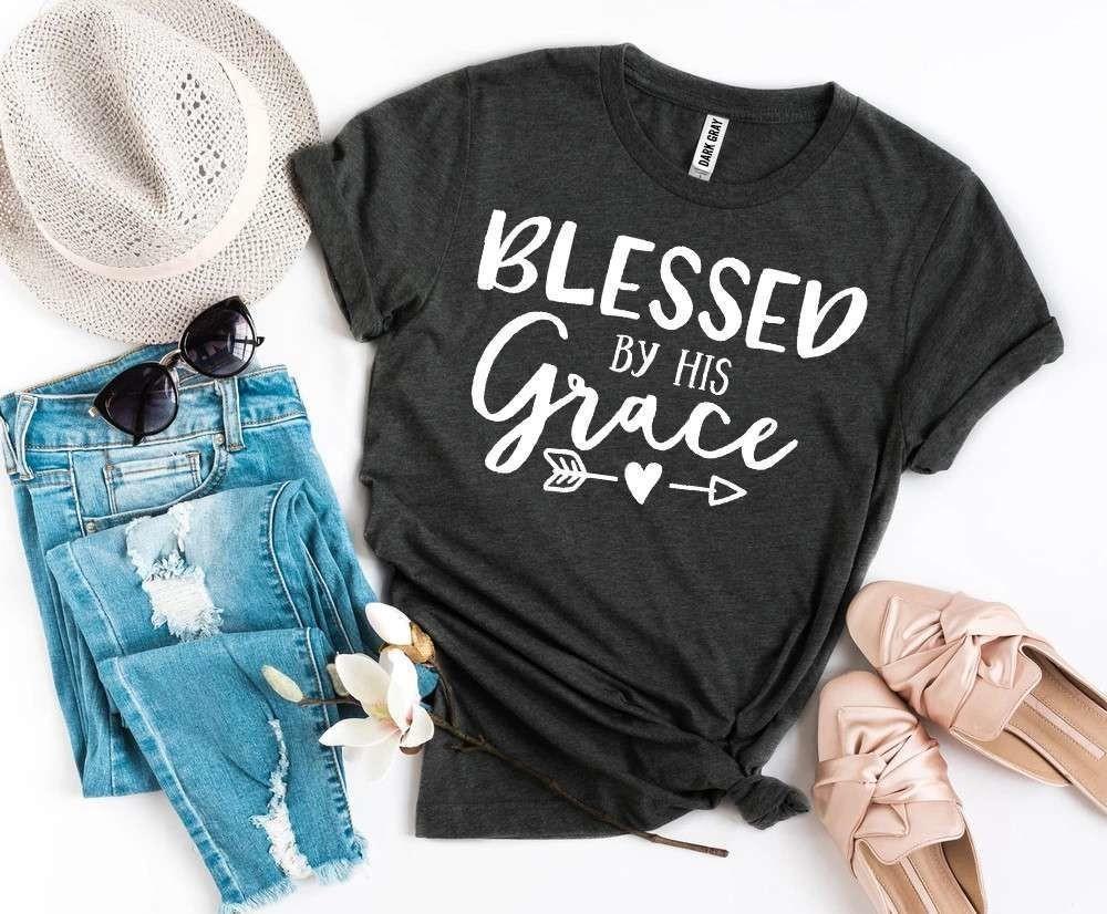 Blessed By His Grace T-shirt - Horizon Bliss