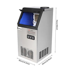 120V / 60HZ Stainless Steel Transparent Cover Commercial Ice Machine - Horizon Bliss