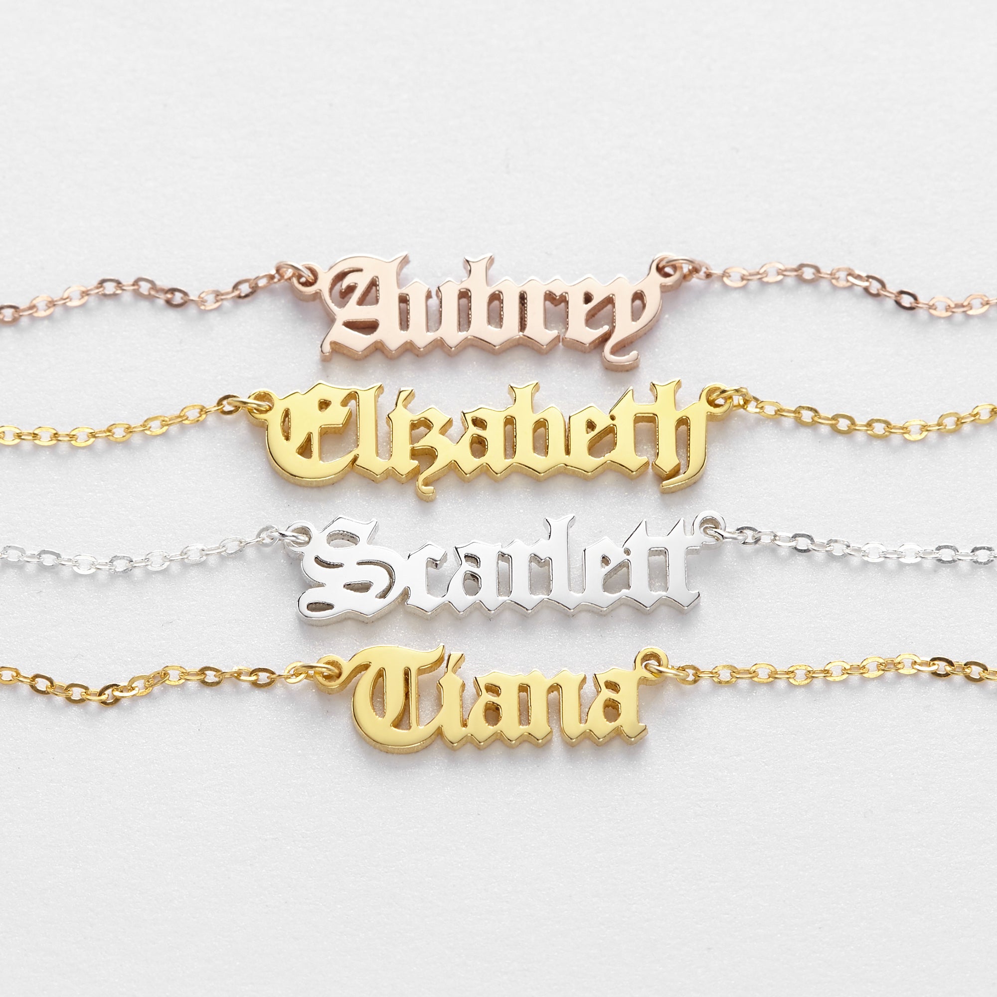 Nameplate Necklace, Cursive Name Necklace, SCRIPT Name Necklace - Horizon Bliss