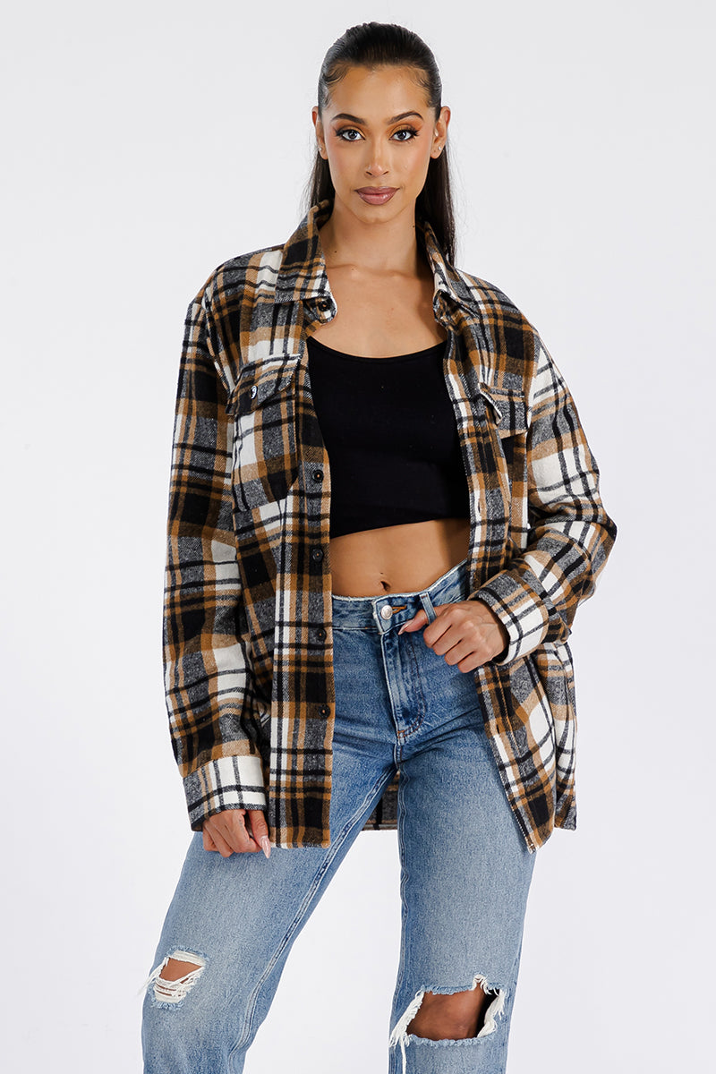 Boyfriend Oversized Soft Flannel Shacket - Horizon Bliss