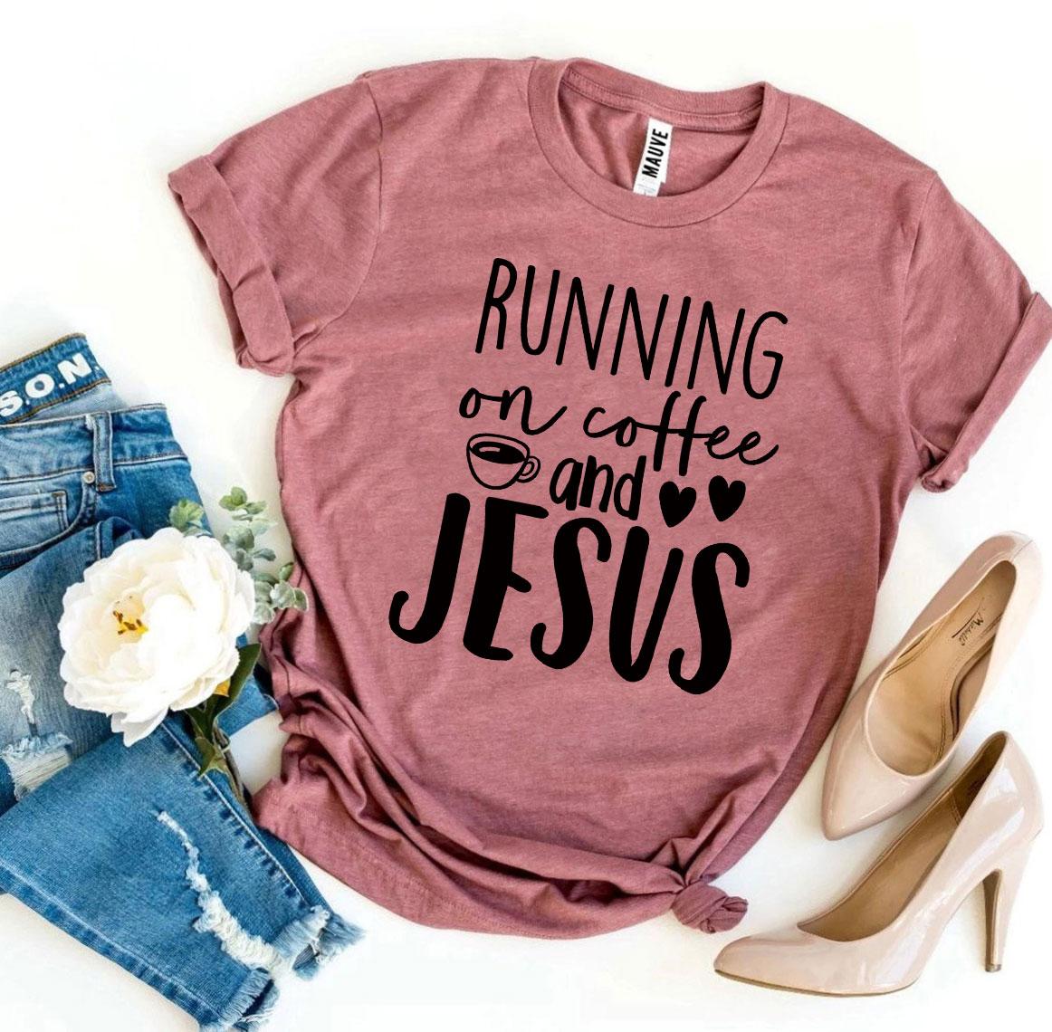 Running On Coffee And Jesus T-shirt - Horizon Bliss