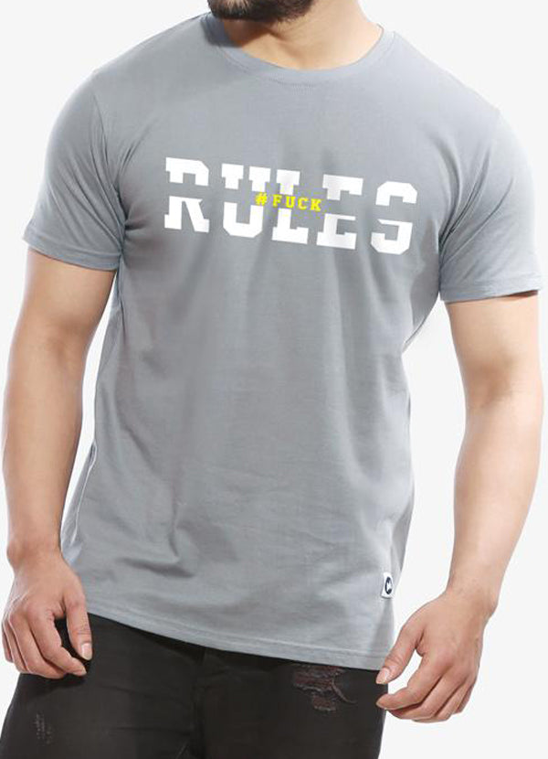 Rules - Tower Grey Funky Men's Half Sleeve T Shirt - Horizon Bliss