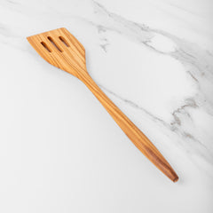 35cm (13.78") Olive Wood Slotted Spatula, Handmade