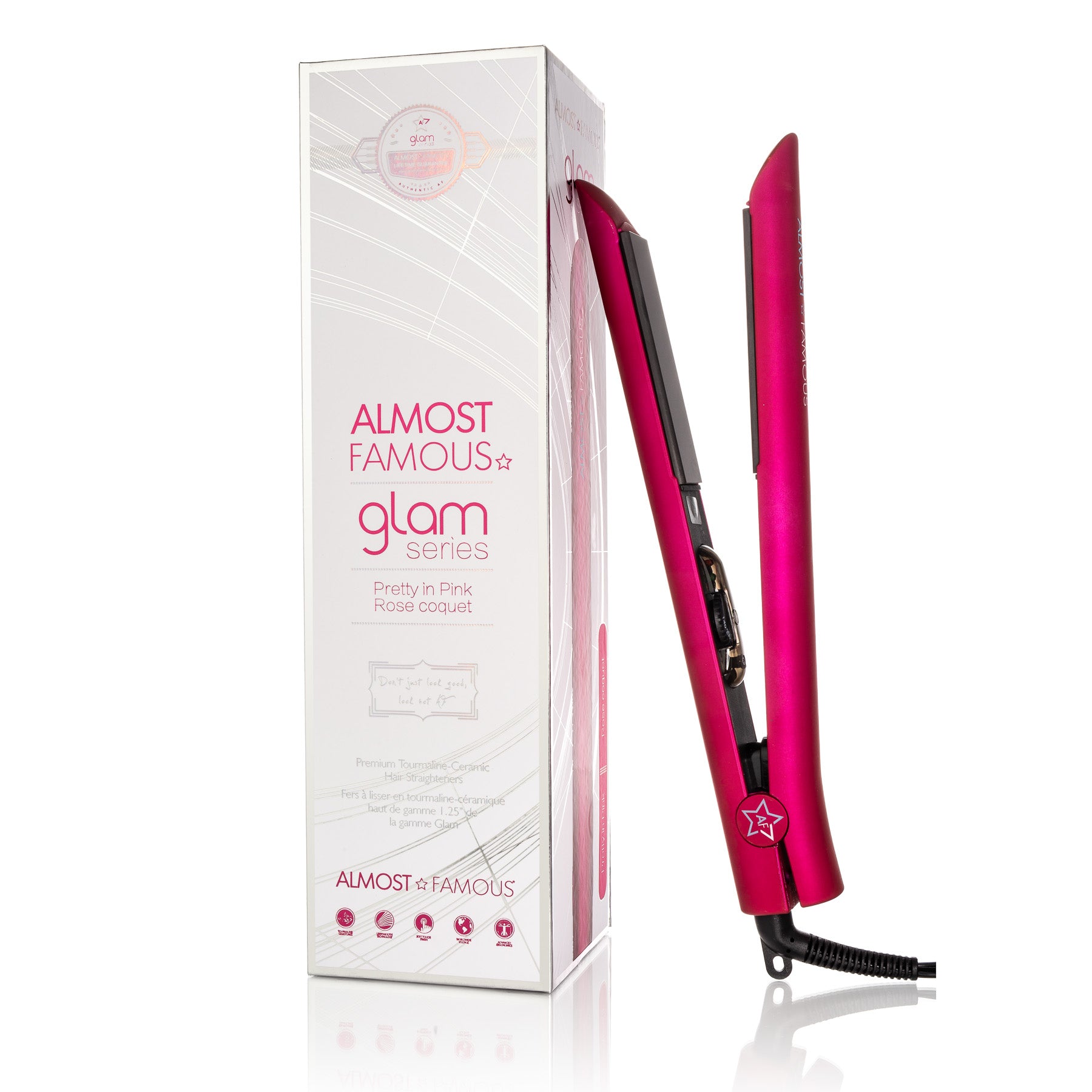 Almost Famous 1.25" Glam Series Flat Iron with Luxe Gem Infused Plates - Horizon Bliss