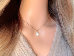 24K Natural Seashell Heart Necklace - Horizon Bliss