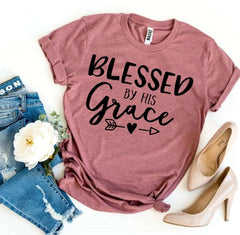 Blessed By His Grace T-shirt - Horizon Bliss