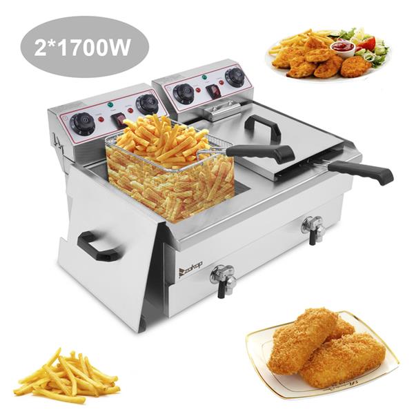 24.9QT/23.6L Stainless Steel Faucet Double Tank Deep Fryer - Horizon Bliss