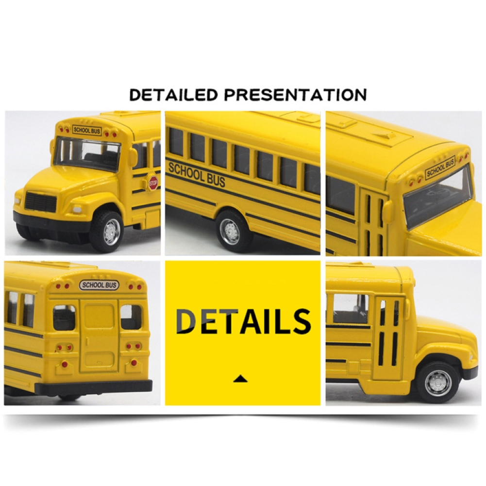 Alloy Inertial School Bus Model Car Model For Gifts Kids Boy Toys - Horizon Bliss