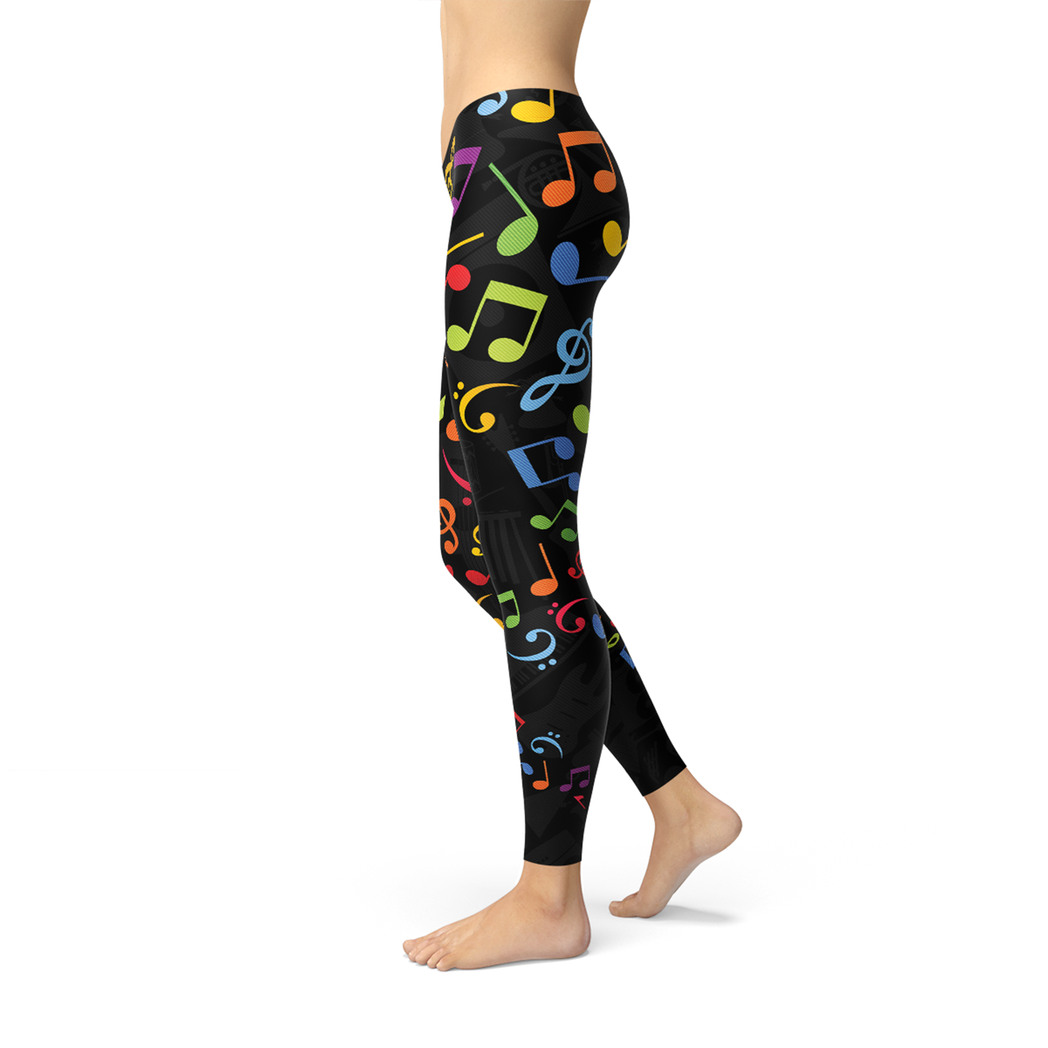 Womens Colorful Music Notes Leggings - Horizon Bliss