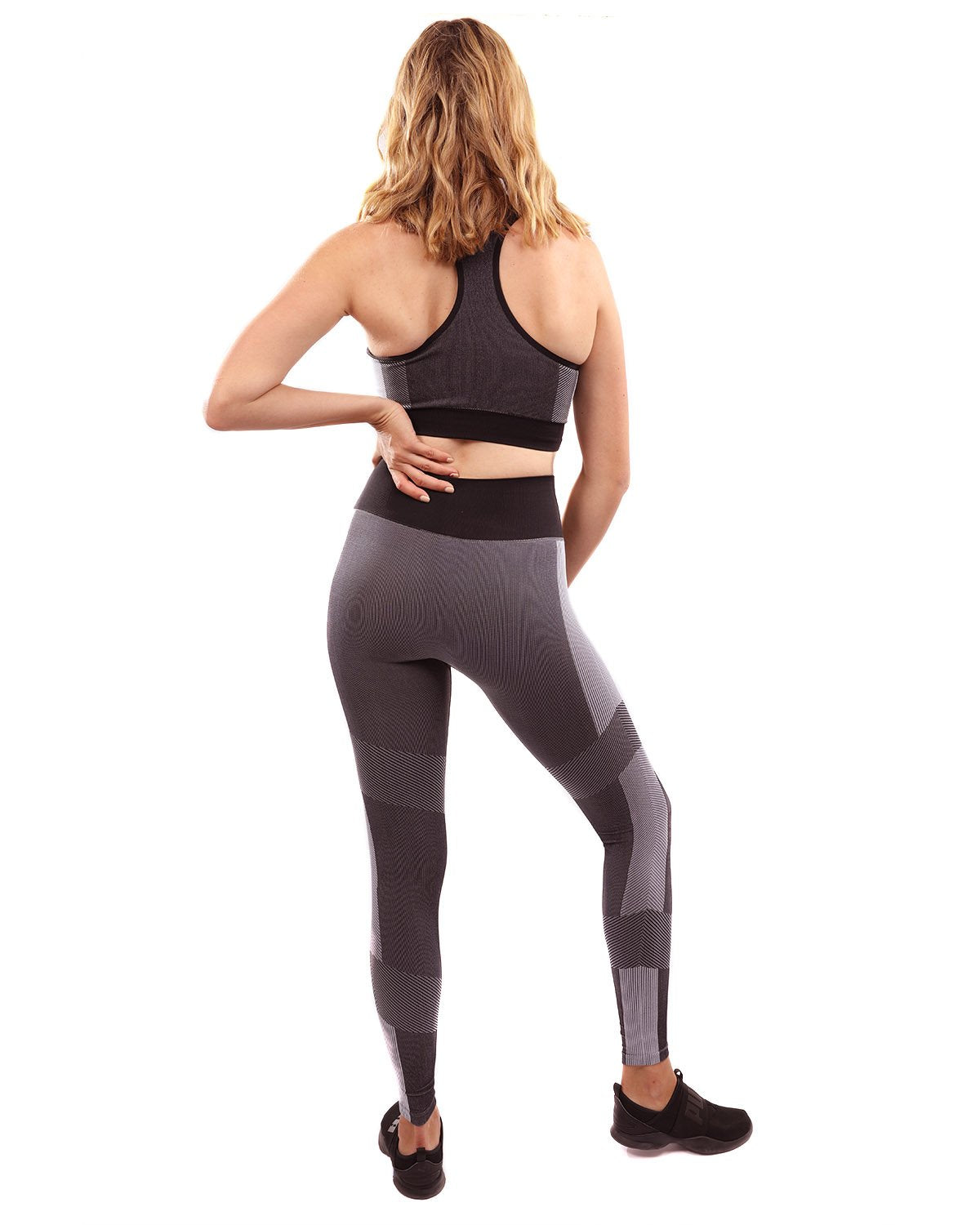 Arleta Seamless Leggings & Sports Bra Set - Black