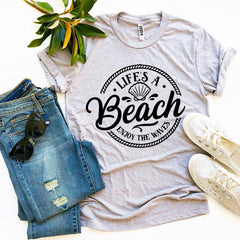 Life’s a Beach Enjoy The Waves T-shirt - Horizon Bliss