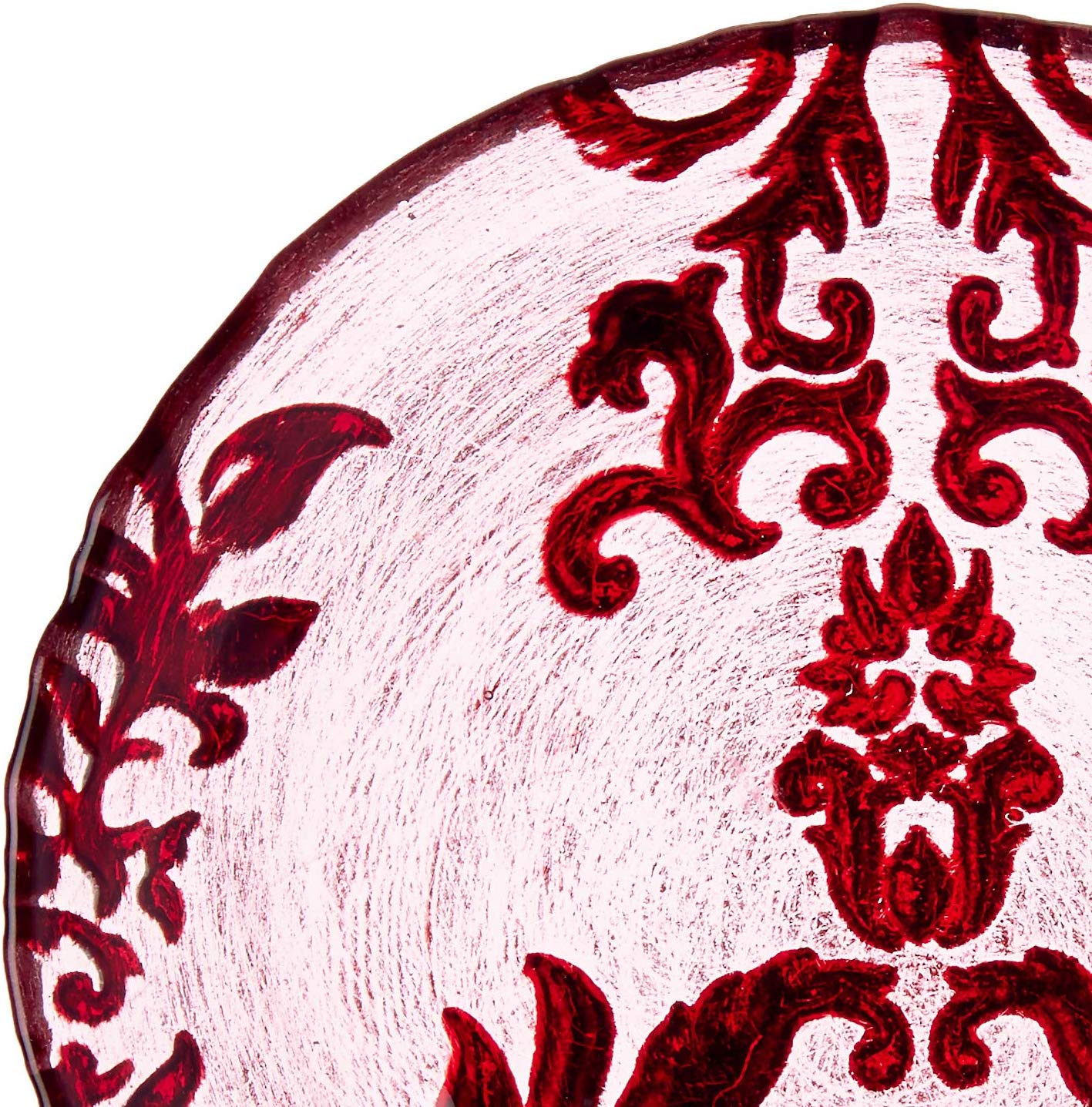 DAMASK Red Velvet Gilded Glass Canapé Plates