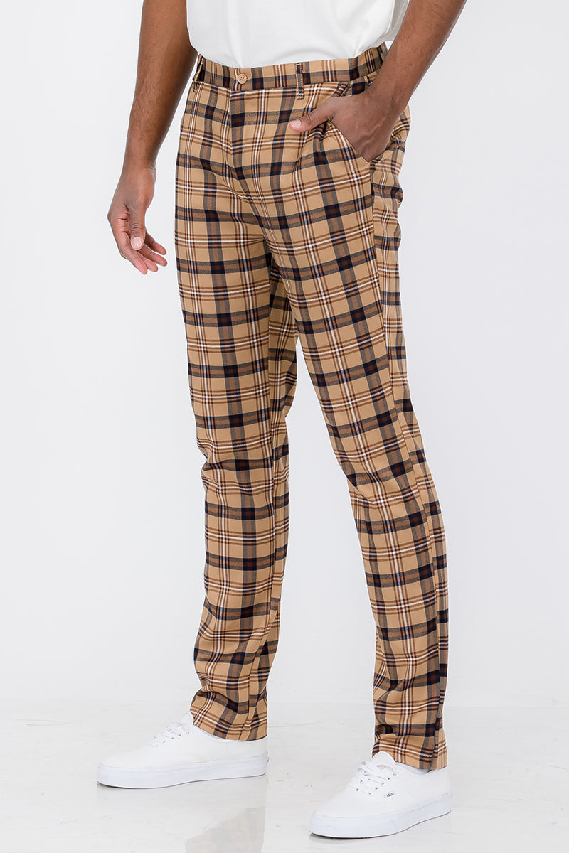 Plaid Slim Fit Trouser Pants - Horizon Bliss