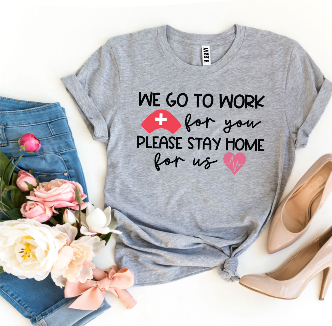 We Go To Work For You T-shirt - Horizon Bliss