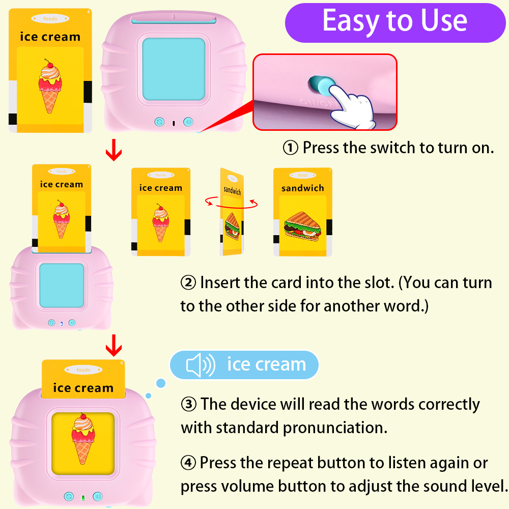 Childhood Early Intelligent Education Talking Flash Cards Toy - Horizon Bliss