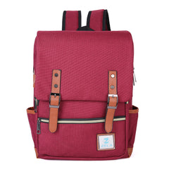 Slim Backpack,College,School &Business Fits 15-inch Laptop-Wine Red - Horizon Bliss