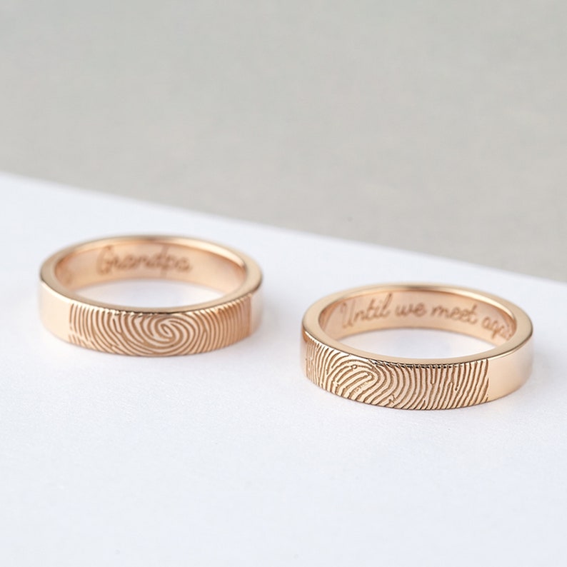 Memorial Thumbprint Ring, Fingerprint Ring, Sympathy Gift