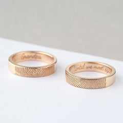 Memorial Thumbprint Ring, Fingerprint Ring, Sympathy Gift