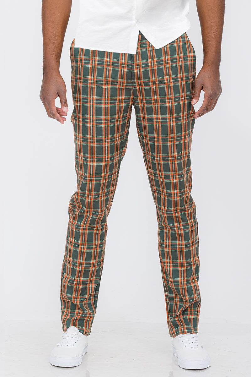 Plaid Slim Fit Trouser Pants - Horizon Bliss