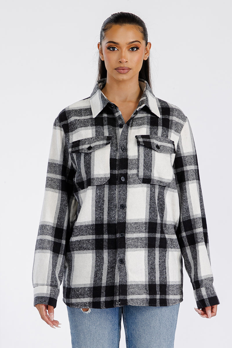 Boyfriend Oversized Soft Flannel Shacket - Horizon Bliss