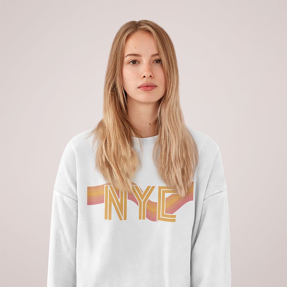 Womens NYC Retro 70's Crewneck Sweatshirt - Horizon Bliss