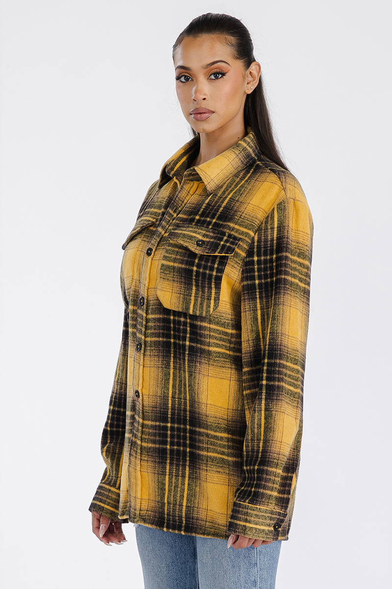 Boyfriend Oversized Soft Flannel Shacket - Horizon Bliss