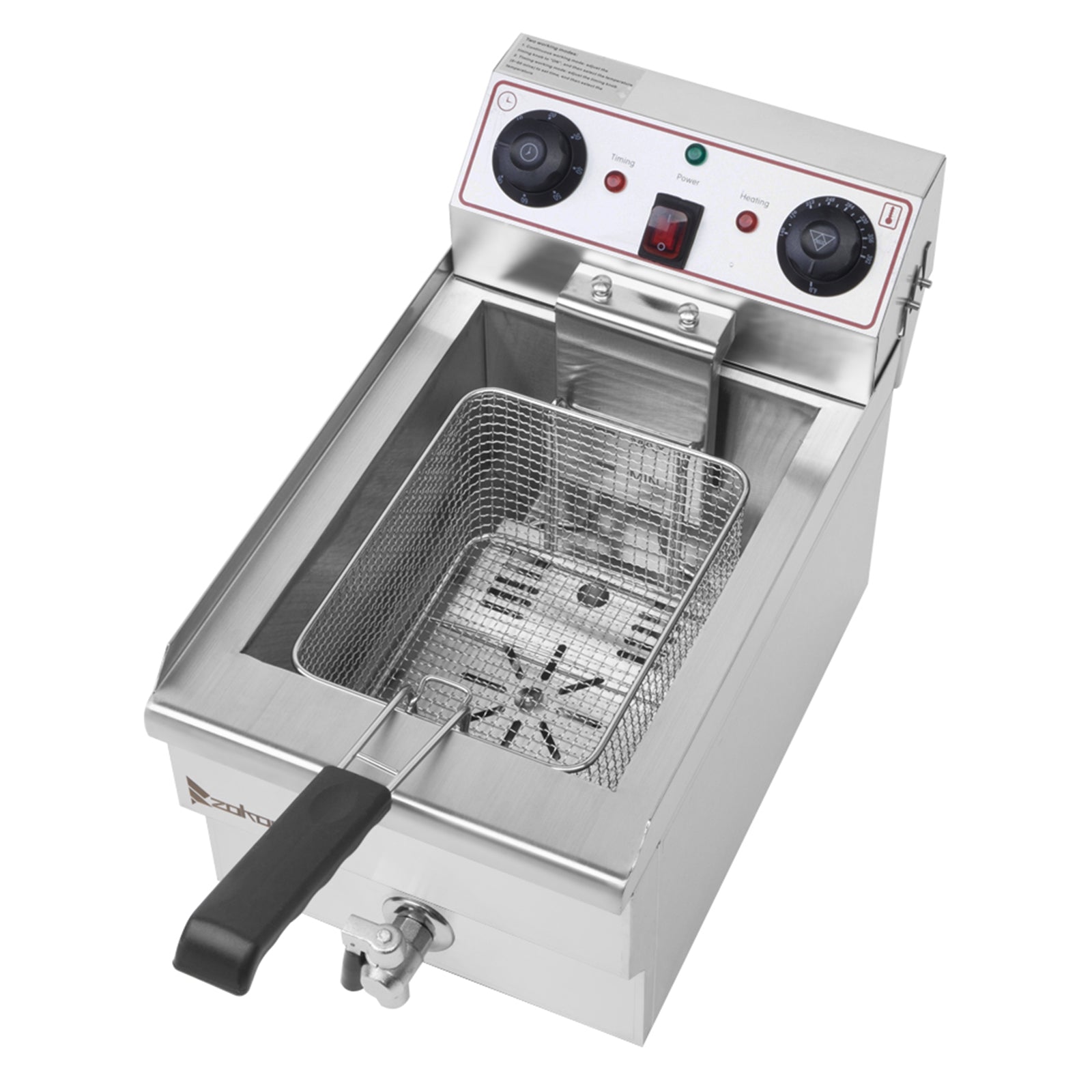 1.7KW 12.5QT/11.8L Stainless Steel Faucet Single Tank Deep Fryer - Horizon Bliss