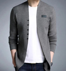 Mens Slim Fit Cardigan with Button Design - Horizon Bliss