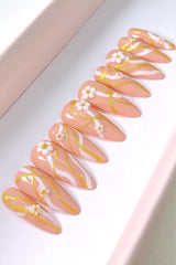 “Daisy Bloom” 3D Flowers Press On Nails Set - Horizon Bliss