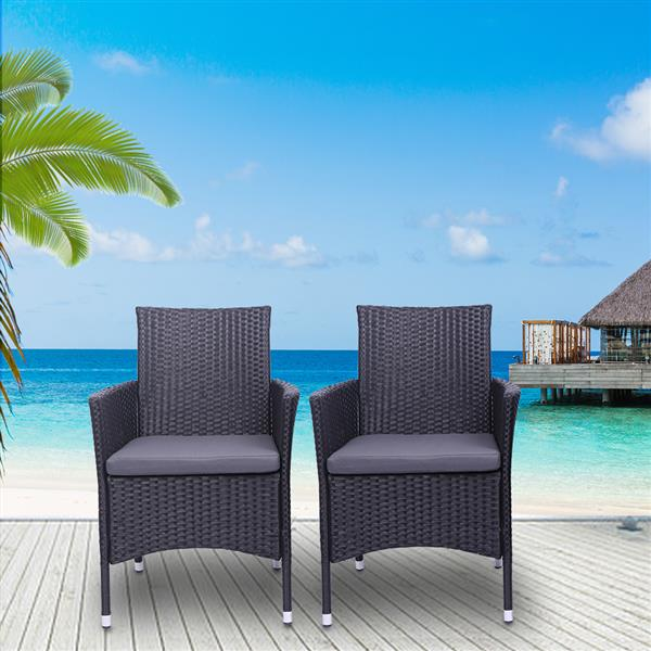 2pcs Single Backrest Chairs Rattan Sofa - Horizon Bliss