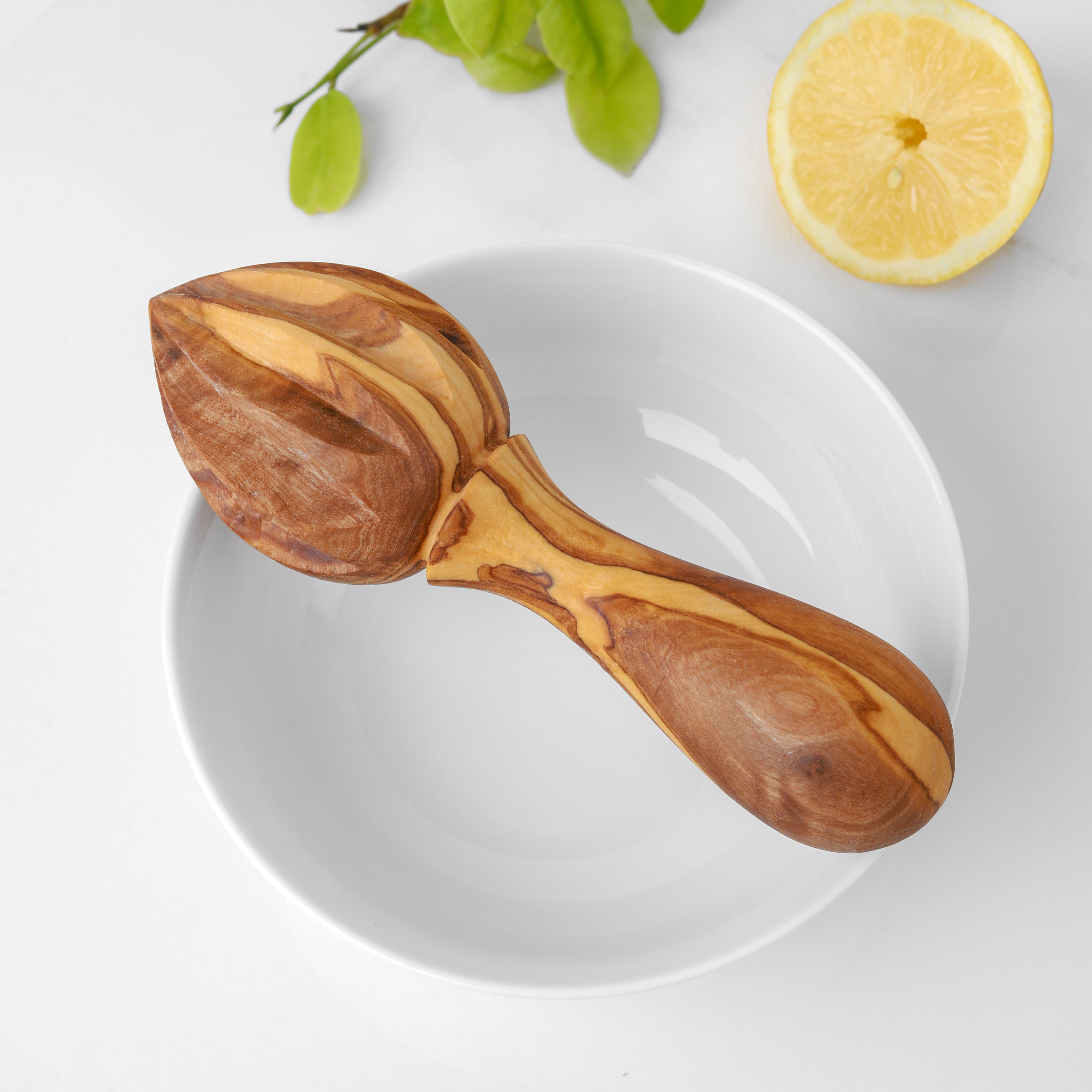 Handmade Olive Wood Lemon Squeezer - Rustic Citrus Reamer