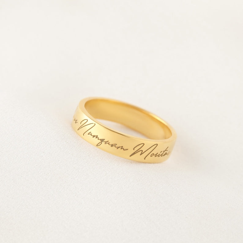 Custom Handwriting Ring, Handwriting Jewelry, Ring With Handwriting