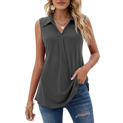 Mothers Day Gifts -Womens Summer Tank Loose Fit Causal Polo Shirts - Horizon Bliss