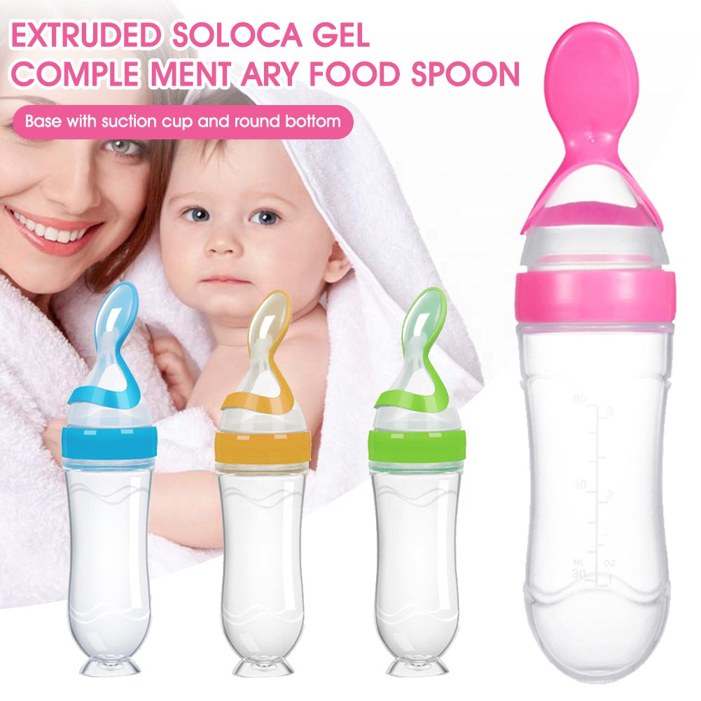 90ML Safe Newborn Baby Feeding Bottle Silicone Feeding Spoon Bottle - Horizon Bliss