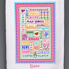 Whimsical Mah Jongg Tea Towel