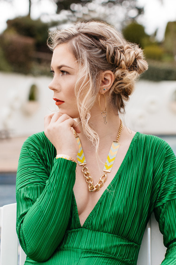 Chevron Priestess II Necklace - Horizon Bliss