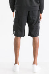 TWO STRIPE CARGO POCKET TRACK SHORTS - Horizon Bliss