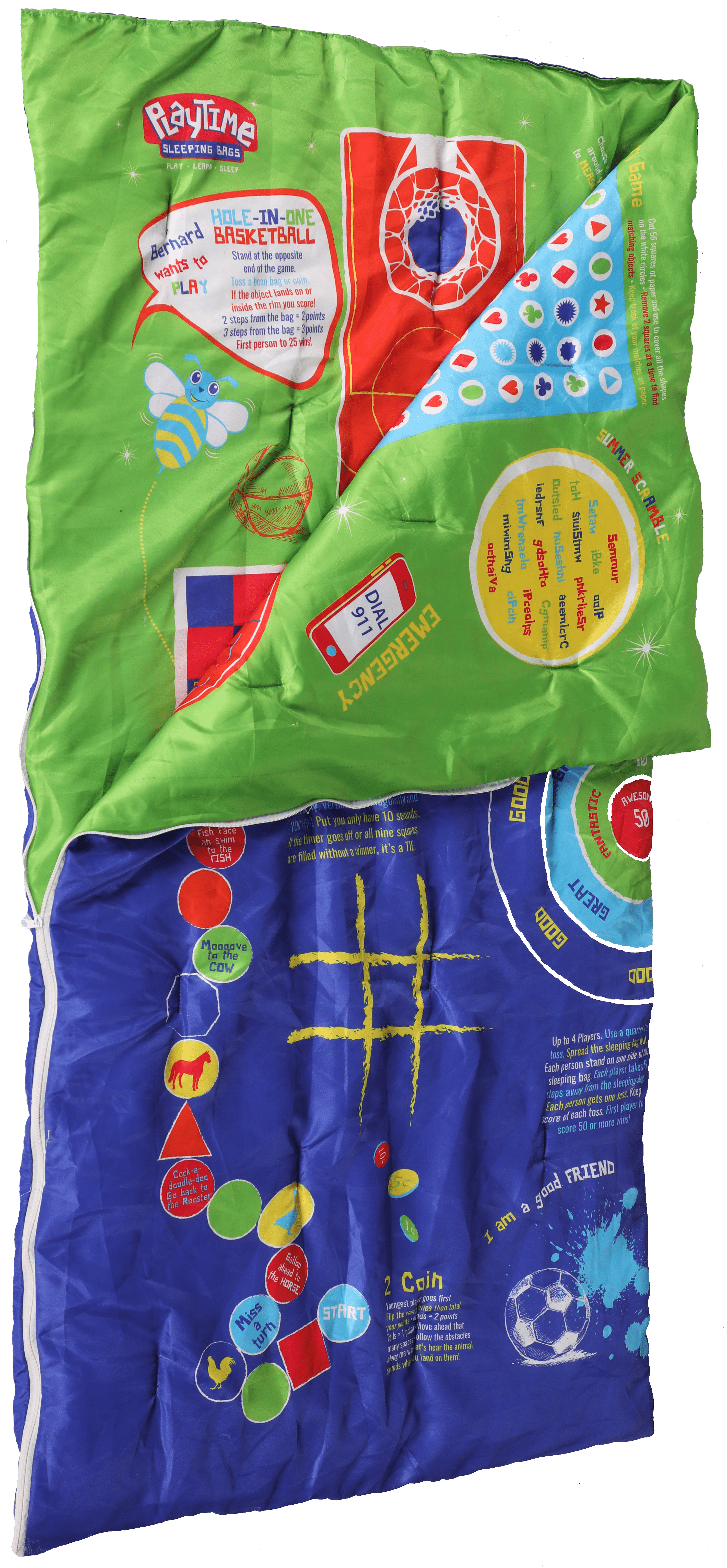 Playtime Reversible Slumber Bag. Over 35 Fun Interactive Games! - Horizon Bliss