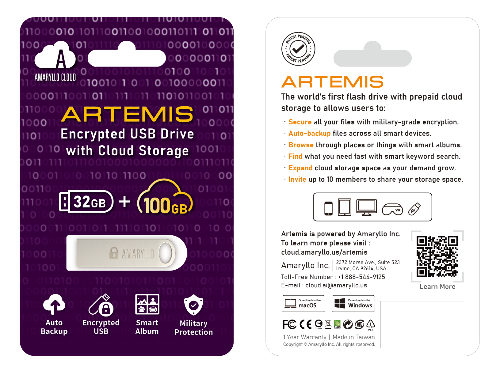 Artemis 2-in-1: Cloud Storage + Flash Drive