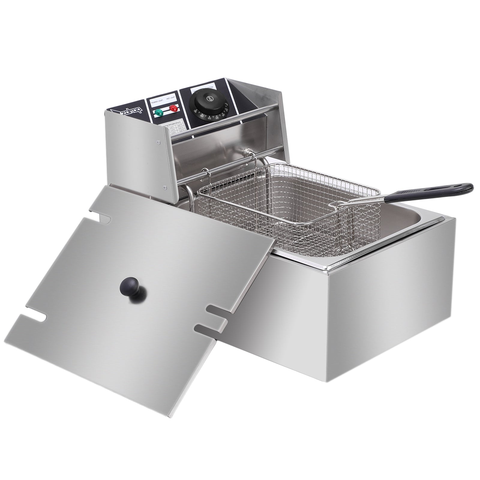 2500W MAX 110V 6L Stainless Steel Single Cylinder Electric Fryer - Horizon Bliss